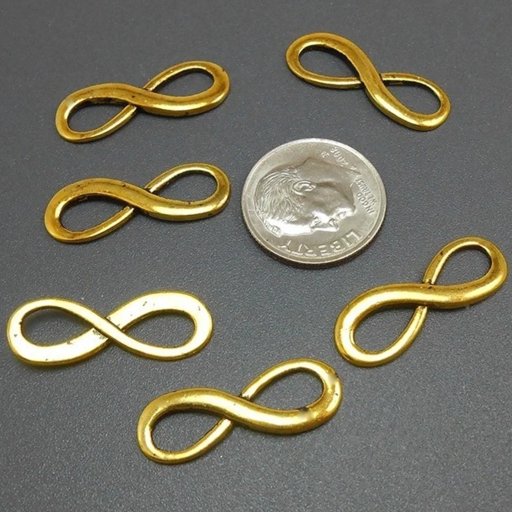 10pcs Infinity Connector Charms‎ goldtone metal for jewelry making